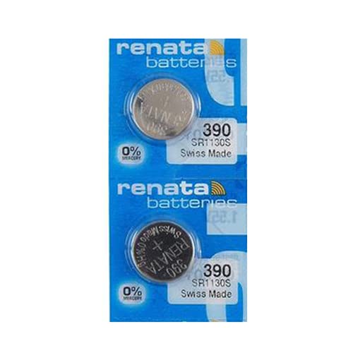 Renata 390 SR1130SW Batteries - 1.55V Silver Oxide 390 Watch Battery (2 Count) -