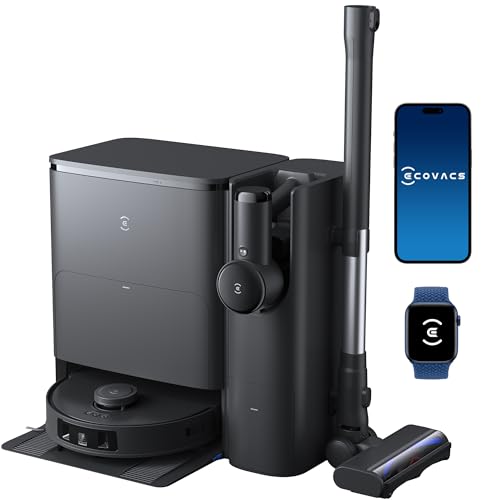 ECOVACS DEEBOT T30S Combo Complete Robot Vacuum and Mop, 11000Pa, ZeroTangle Technology, TruEdge Adaptive Edge Mopping, Hot Water Mop Washing, Self-Emptying, Self Refilling, Auto-Mop Lifting -