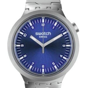 Swatch Unisex Dress Blue Stainless Steel Quartz Big Bold Irony Indigo Hour -