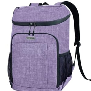 BAGLHER Cooler Backpack 30 Cans - Insulated Leakproof Waterproof Backpack Cooler, Lightweight Portable for Camping, Beach, Hiking, Purple -