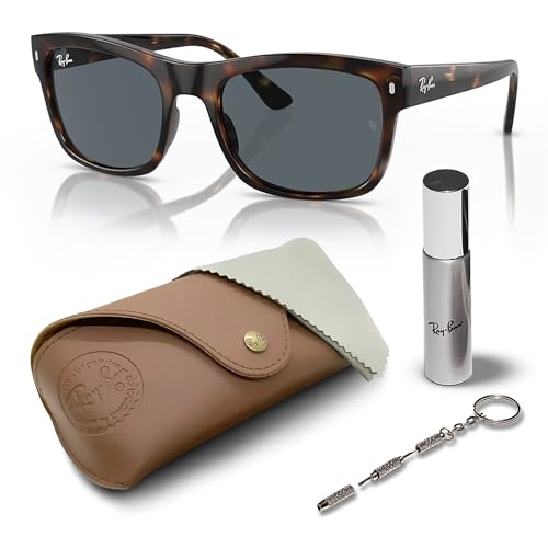 RAY-BAN RB4428 Square Shape Sunglasses with Official Eyewear Care Kit Bundle -