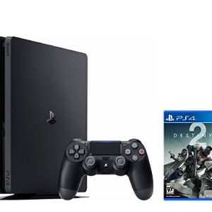 PS4 Slim Bundle (2 Items): PlayStation 4 Slim 1TB Jet Black and Destiny 2 Game Disc -