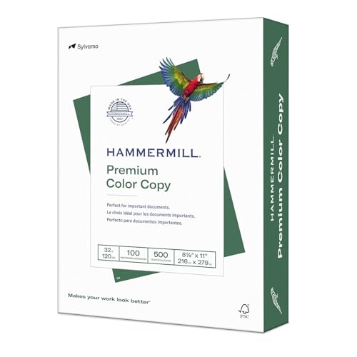 Hammermill Printer Paper, Premium Color 32 Lb Copy Paper, 8.5 x 11 - 1 Ream (500 Sheets) - 100 Bright, Made in the USA, 102630 -