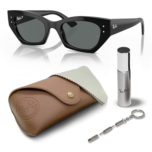 RAY-BAN RB4430 ZENA BIO-BASED Pillow Shape Sunglasses with Official Eyewear Care Kit Bundle -