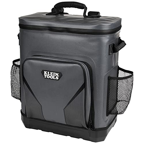 Klein Tools 62810BPCLR Cooler Backpack, 30 Cans Insulated Backpack Cooler, Rugged Bottom, Ideal for Jobsite, Hunting, Camping or Beach -