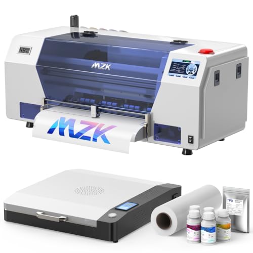 MZK A3 Plus XP600 DTF Printer,Built-in Automatic Timed Cleaning and White Circulation,Doubled Printing Speed Compared to L1800 and L805,5 Inch LED Multi-Function Fouch Screen,Gift Ink 2 Year -