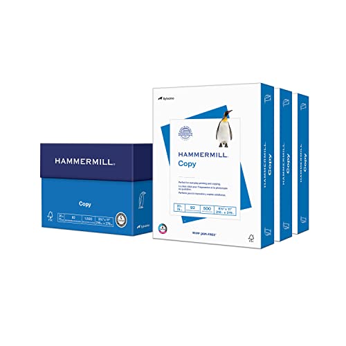Hammermill Printer Paper, 20 Lb Copy Paper, 8.5 x 11 - 3 Ream (1,500 Sheets) - 92 Bright, Made in the USA, 500 Count (pack of 3) -