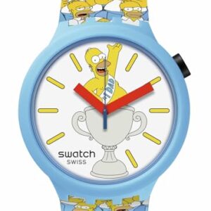 Swatch Simpsons Father's Day Casual Watch Blue Quartz Bio-sourced BEST. DAD. EVER. -