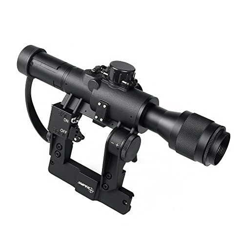SVD Dragunov Scope POSP Rifle Scope w/Side Rail Mount (4x26mm Scope) -