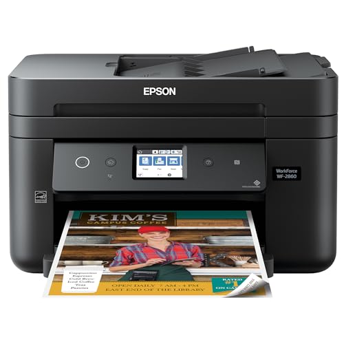 Epson Workforce WF-2860 All-in-One Wireless Color Printer with Scanner, Copier, Fax, Ethernet, Wi-Fi Direct and NFC, Amazon Dash Replenishment Ready -