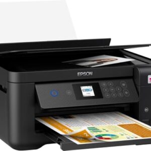 Epson EcoTank ET-2850 Wireless All-in-One Inkjet Color Printer, Print&Copy&Scan, 4800x1200 dpi, Duplex Printing, 1.44" Color LCD Display, Cartridge-Free, Black, Bundle with Printer Cable -