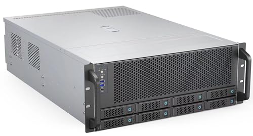 Rosewill 4U Server Chassis Case|Supports up to 4 GPUs|8 Hot-Swap 3.5"/2.5" SATA/SAS up to 12Gbps|E-ATX Compatible|3x 12038 Hot-Swap Fans,2 Rear 8038 Fans|USB 3.2 Type-C|With Rail Kit-RSV-AI01 -