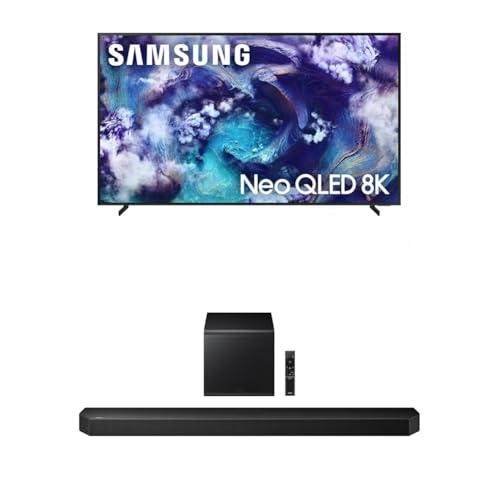 Samsung 85-Inch Class Neo QLED QN900F 8K Mini LED Smart TV (2025 Model) 8K AI Upscaling, Metal Frame Design, Glare Free Q800F 5.1.2ch Q Series Soundbar (HW-Q800F, 2025) -