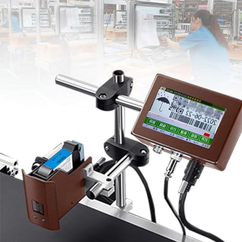 Automatic Inkjet Printer, Industrial Inkjet Printer，Ink Print Logos or Labeling on a Variety of Surfaces Including Metal Glass Plastic and Canvas(12.7mm) -