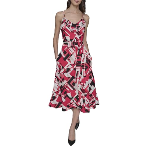 Karl Lagerfeld Paris Women's Casual Summer Bright Dress, Teaberry -