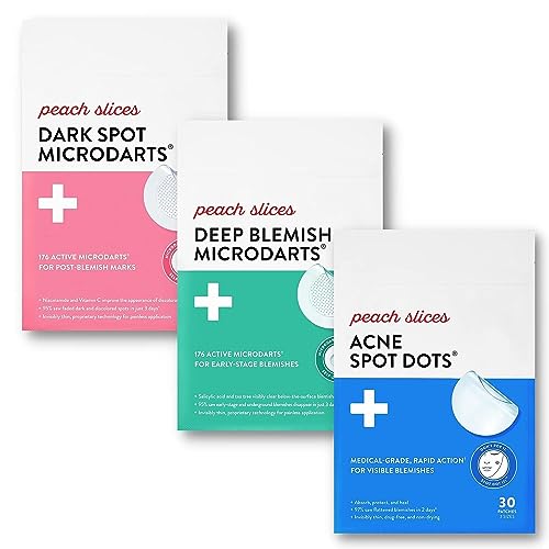 Peach Slices Acne Spot Dots, Deep Blemish and Dark Spot Microdarts Bundle | Vegan & Cruelty-Free Face and Acne Patches -