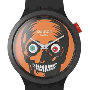 Swatch Unisex Casual Black Watch Bioceramic Quartz It's Spooky Time -