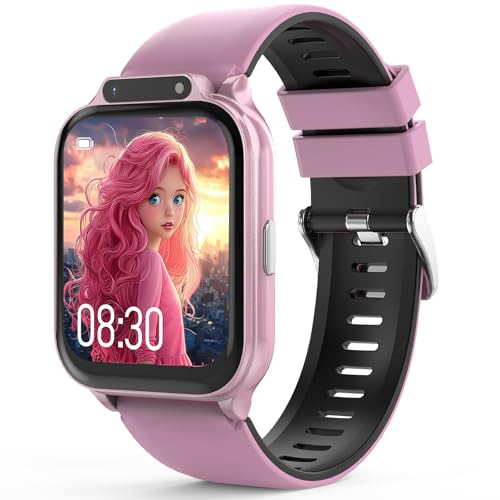 Smart Watch for Kids 1.85" with Fitness Tracker, Sleep Monitor, 22/100+ Sport Modes, DIY Dial, IP68 Waterproof, Step Counter, Heart Rate, Camera, with/Without APP, Gift for 3-12 Years Old Girls -