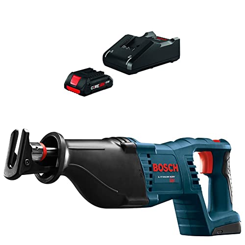 BOSCH GXS18V-15N15 18V Starter Kit with (1) CORE18V 4.0 Ah Compact Battery Bare-Tool CRS180B 18-Volt Lithium-Ion Reciprocating Saw -