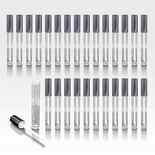 Cosmetic Packaging Now Vibe Clear Lip Gloss Tubes w/Shiny Silver Cap & Doe Foot Wand (100 Pack) -