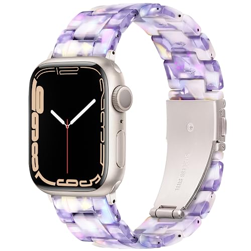 Light Apple Watch Band-Fashion Resin Apple Watch Series 10 Series 9 Series 8 band, iWacth Bands,Apple Watch Bands for Women Men,Compatible with Apple Watch Series 10 9 8 7 SE 6 5 4 1 Ultra 2 1-Vineyard Princess,42mm(Series 3 2 1)/44mm/45mm/46mm/49mm -