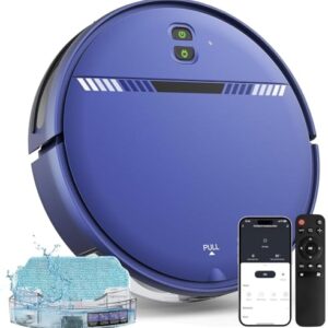 Robot Vacuum and Mop Combo, WiFi/App/Voice, Robotic Vacuum Cleaner with Schedule, 2 in 1 Mopping Robot Vacuum with Water Tank and Dustbin, Self-Charging, Slim, Ideal for Hard Floor, Pet Hair, Carpet -