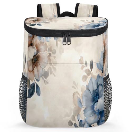Obtravar Vintage Flower Cooler Backpack Insulated Backpack Cooler Waterproof Leak Proof Large Capacity Cooler Bags for Picnic Camping Work Beach -