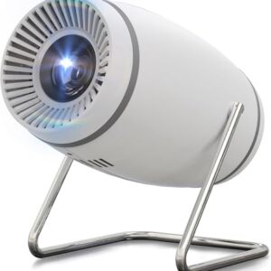 Projector, Mini Projector with WiFi and Bluetooth, 4K 1080P Support Portable Projector 270° Rotatable 130'' Screen Movie Projector Auto Keystone Compatible with Smartphone/PC/Laptop -