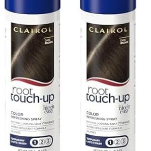 Clairol Root Touch-Up by Nice'n Easy Temporary Hair Coloring Spray, Dark Brown Hair Color, Pack of 2 -