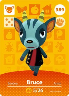 Bruce - Nintendo Animal Crossing Happy Home Designer Series 4 Amiibo Card - 389 -