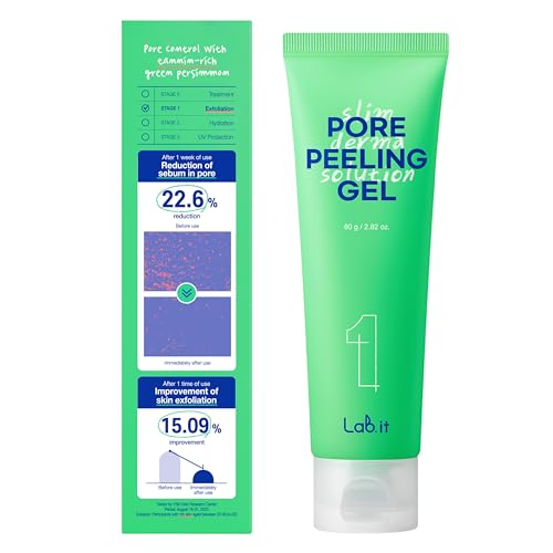 Lab.it Pore Peeling Gel | Face Scrub & Exfoliating Face Wash, Deep Pore Cleanser & Facial Exfoliator for Sebum Control, Dead Skin Cells Remover with Vitamin C for Radiant Complexion (80g / 2.82 oz.) -