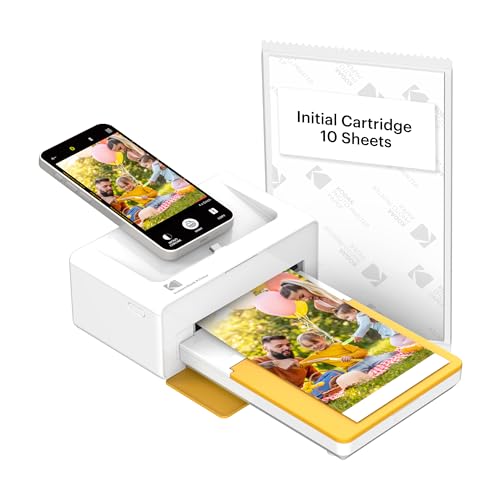 KODAK Dock Plus 4PASS Instant Photo Printer (4x6 inches) + 10 Sheets -
