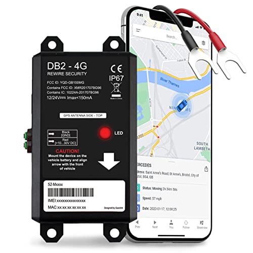 REWIRE SECURITY GPS Vehicle Tracker - DB2 Hard-Wired Tracking Device | Personal & Business Use | 24/7 Real-Time Location Monitoring for Car, Truck & Van, US & Worldwide | Low-Cost Monthly Subscription -