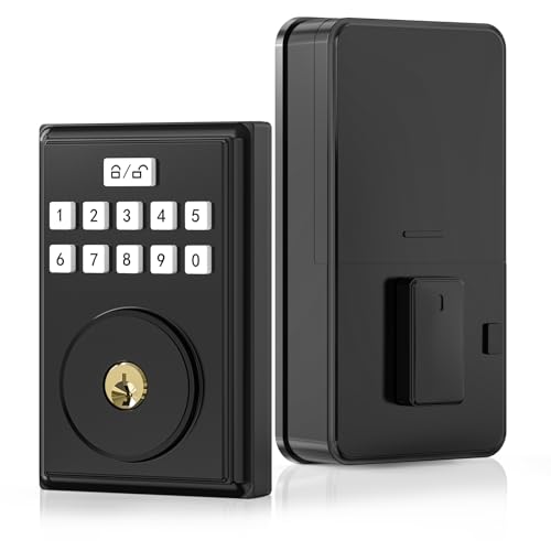 Keyless Entry Door Lock for Front with Code, Deadbolt Locks with Electronic Keypad, Anti-Peeping Password, Easy Installation, Matte Black01 -