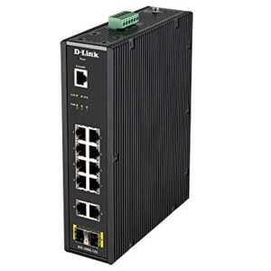 D-Link 12-Port Gigabit Industrial Smart Managed Switch | 10 10/100/1000BASE-T Ports + 2 10/100/1000BASE-T Ports + 2 SFP Ports | Layer 2 | 6kV Surge Wide Temp (DIS-200G-12S) -