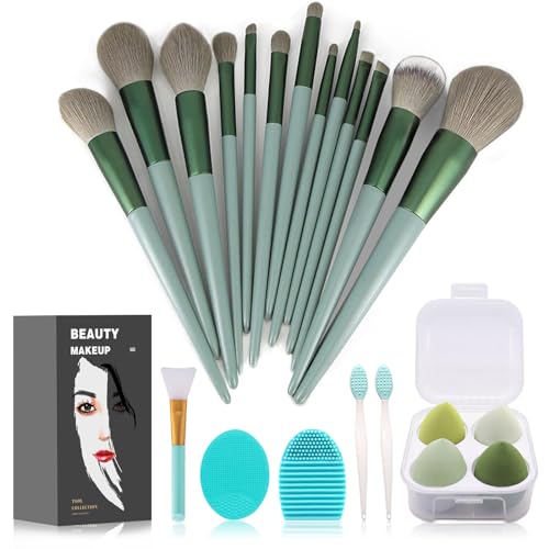 Koccido Makeup Brushes 22 Pcs Makeup Kit,Foundation Brush Eyeshadow Brush Make up Brushes Set (Green, 22 Piece Set) -