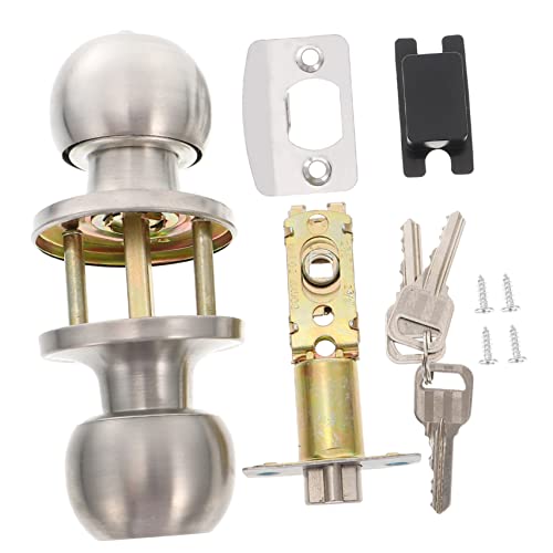 Cabilock 3 Lever Door Knob Lock Set Key and Thumb Turn Interior Door Knob Lock Solid Security Bolt -