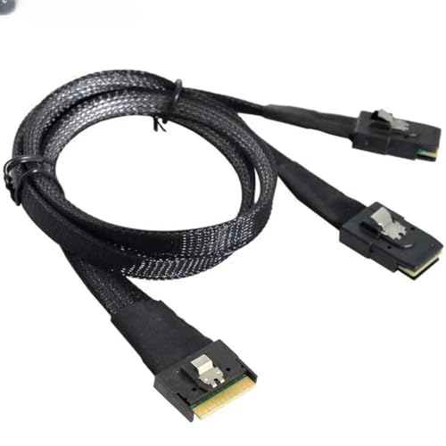 for 1PC SlimSAS SFF-8654 8I 74P to 2 Ports SAS SFF-8087 Server con Tion Cable -