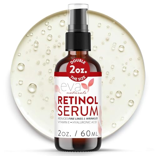 Retinol Serum for Face with Hyaluronic Acid & Vitamin E - For Anti-Aging, Fine Lines, Wrinkles, Resurfacing, Acne Marks and Scars, Skin Brightening, Dark Spot Correction Night Serum - 2oz -