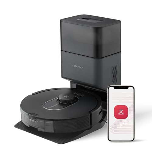 roborock Q5 Max+ Robot Vacuum with Self-Empty Dock, Upgraded from Q5+, 5500 Pa Suction, DuoRoller Brush, Hands-Free Cleaning for up to 7 Weeks, PreciSense LiDAR Navigation, App & Voice Control -