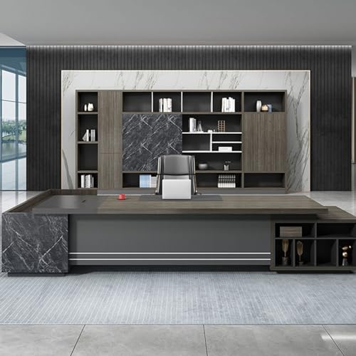 LSIGHTUS 71" L Shaped Black Computer Desk Executive Office Desk Study Writing Table Home Business Workstation Set for Home Office -