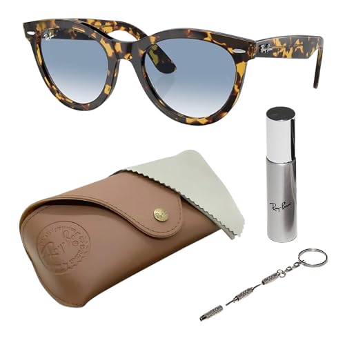 RAY-BAN RB2241 WAYFARER WAY Round Shape Sunglasses with Official Eyewear Care Kit Bundle -