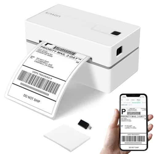 KNAON Bluetooth Thermal Shipping Label Printer, 4x6 Wireless Thermal Address Label Printer for Small Bussiness, Compatible with iPhone,Android,Windows,Mac,Chromebook –Works with eBay Shopify USPS&More -