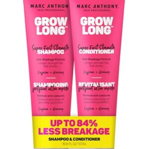 Marc Anthony Shampoo and Conditioner Set, Grow Long Biotin - Anti-Frizz Deep Conditioner For Split Ends & Breakage - Vitamin E, Caffeine & Ginseng for Curly, Dry & Damaged Hair -