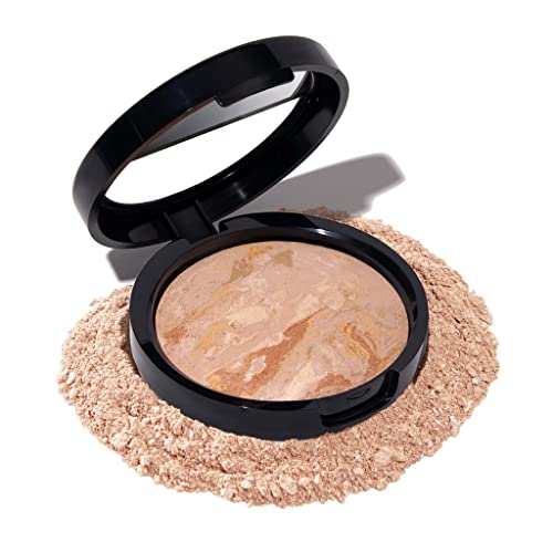 LAURA GELLER NEW YORK Award-Winning Baked Balance-n-Brighten Color Correcting Powder Foundation - Fair - Buildable Light to Medium Coverage - Demi-Matte Natural Finish -