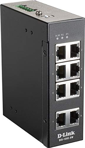 D-Link DIS 100E-8W - Switch - Unmanaged - 8 x 10/100 - DIN Rail Mount, Wall Mount - DC Voltage -