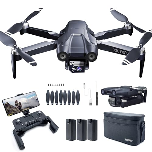CHUBORY X10 PRO GPS Drone with Camera for Adults 4K UHD, 90 Min Long Flight Time,3280 FT Long Control Range, Auto Return, Follow Me, Brushless Motor, 5G FPV RC Quadcopter for Beginners(<0.55bl) -