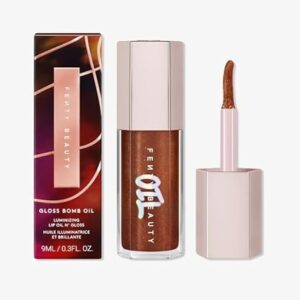 Fenty Beauty by Rihanna Gloss Bomb Oil Luminizing Lip Oil 'N Gloss - 0.3 oz / 9 mL (Coppa Cookie (copper), standard) -