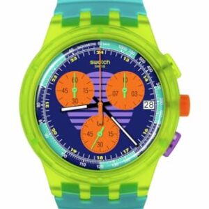 Swatch Casual Watch Multicolor Quartz Plastic NEON Wave -