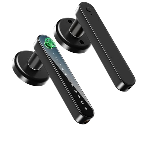 IRONZON Fingerprint Door Lock Biometric Door Lock with Keypad with Handle for Home Hotel Office Apartment Bedroom -